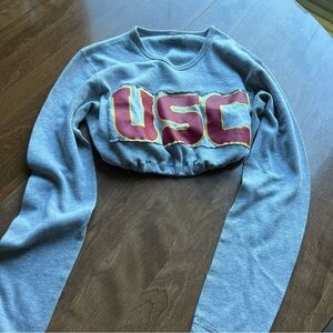Gray USC Cropped long sleeve 425